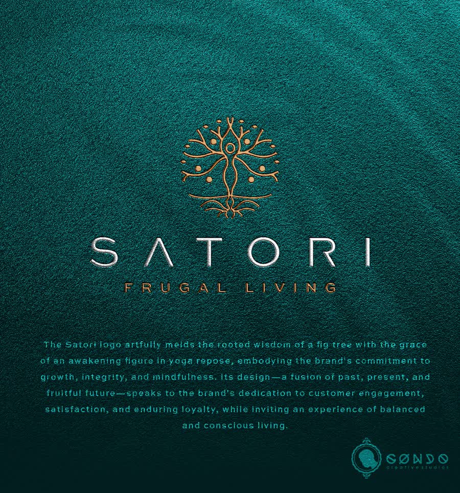 A logo presentation on a square board