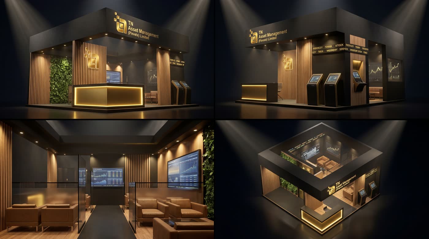 An exhibition stand concept for a digital bank
